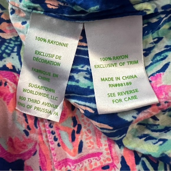 Lilly Pulitzer Kahli Top Blouse‎ in On Display Engineered Size Small Blue - Picture 10 of 10